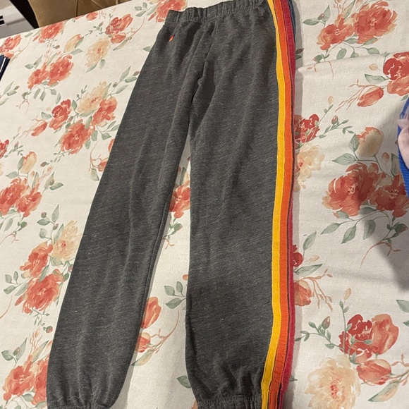 Aviator Nation Kids Girls/Boys gray Multi Side Stripes jogger pants-10